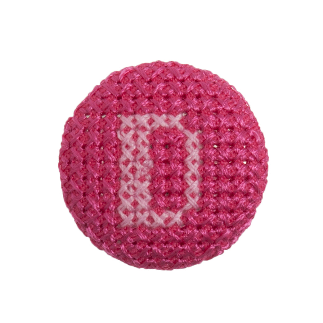 Cross Stitch Alphabet Button-D