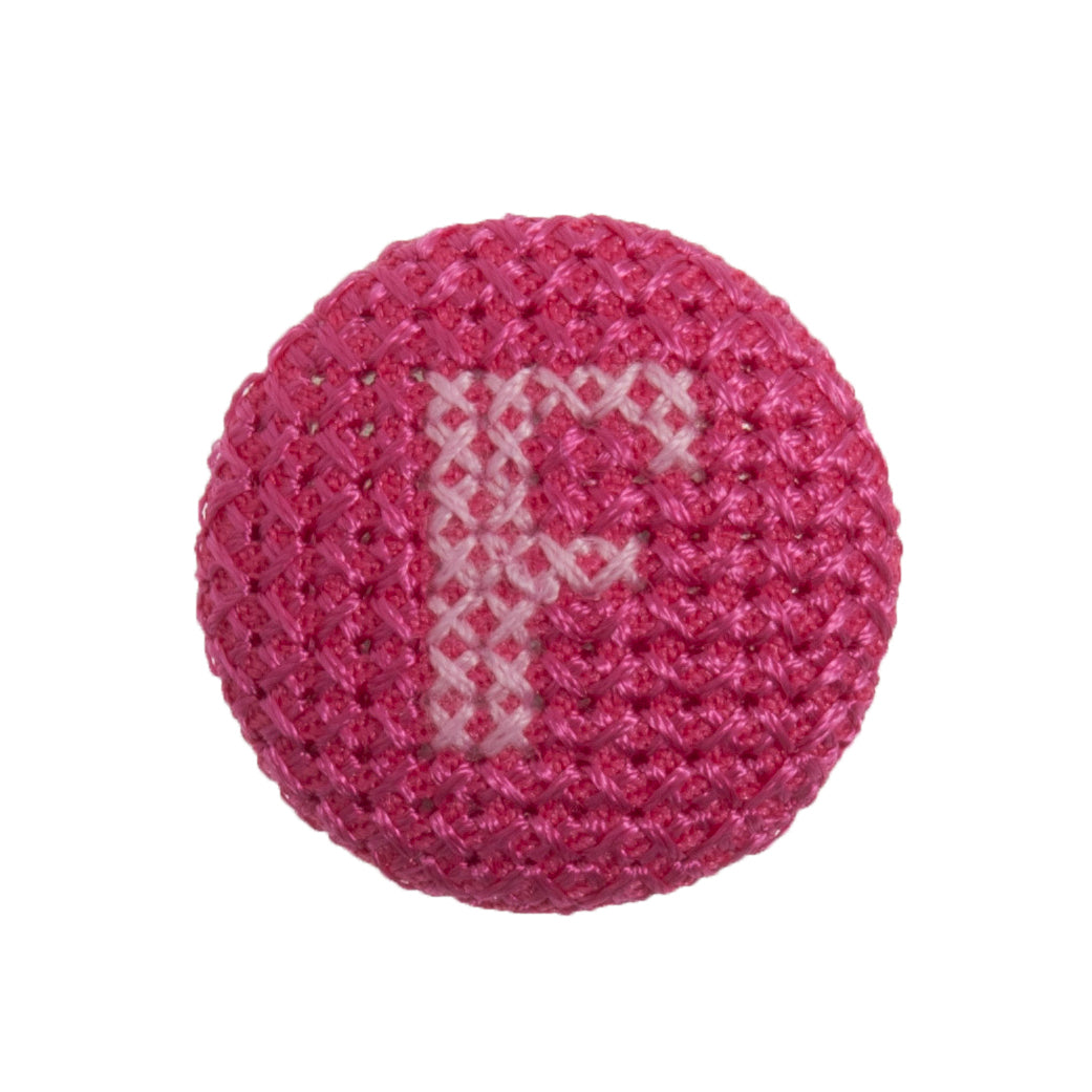 Cross Stitch Alphabet Button- F