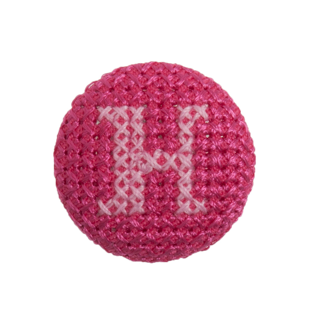 Cross Stitch Alphabet Button- H