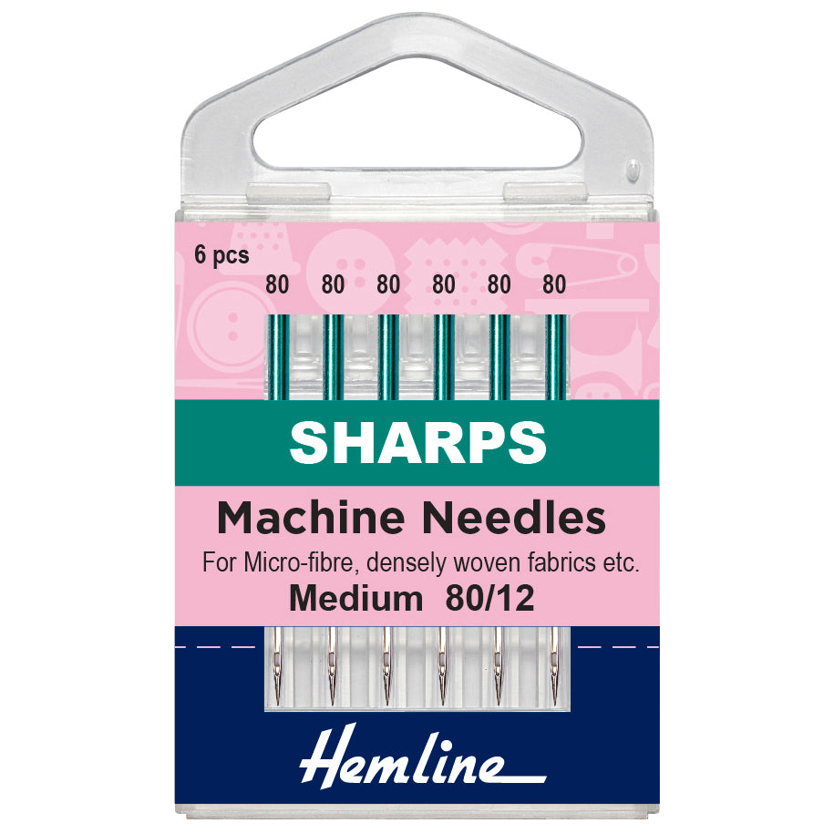 Sewing Machine Needles: Sharp/Micro: Medium 80/12