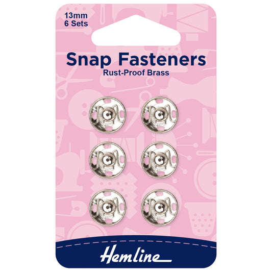 Sew On Snap Fasteners Nickel 13mm
