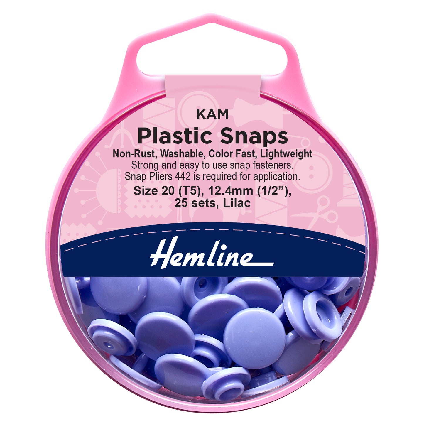 KAM Plastic Snaps: 25 x 12.4mm Sets 