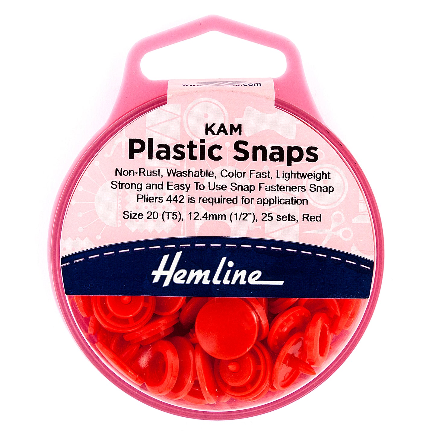 KAM Plastic Snaps: 25 x 12.4mm Sets 