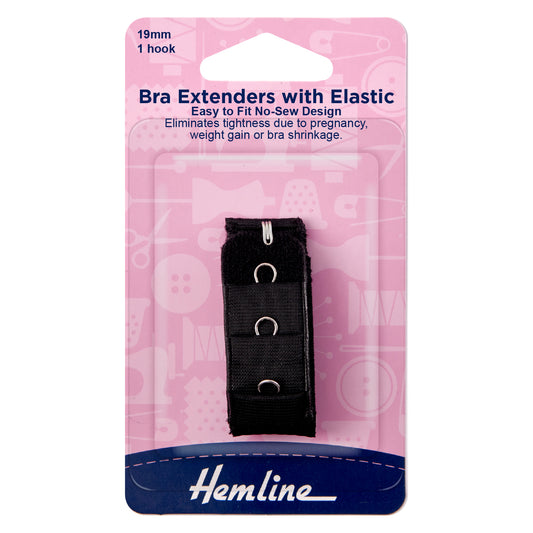 Bra Extenders with Elastic 19mm, 1 Hooks