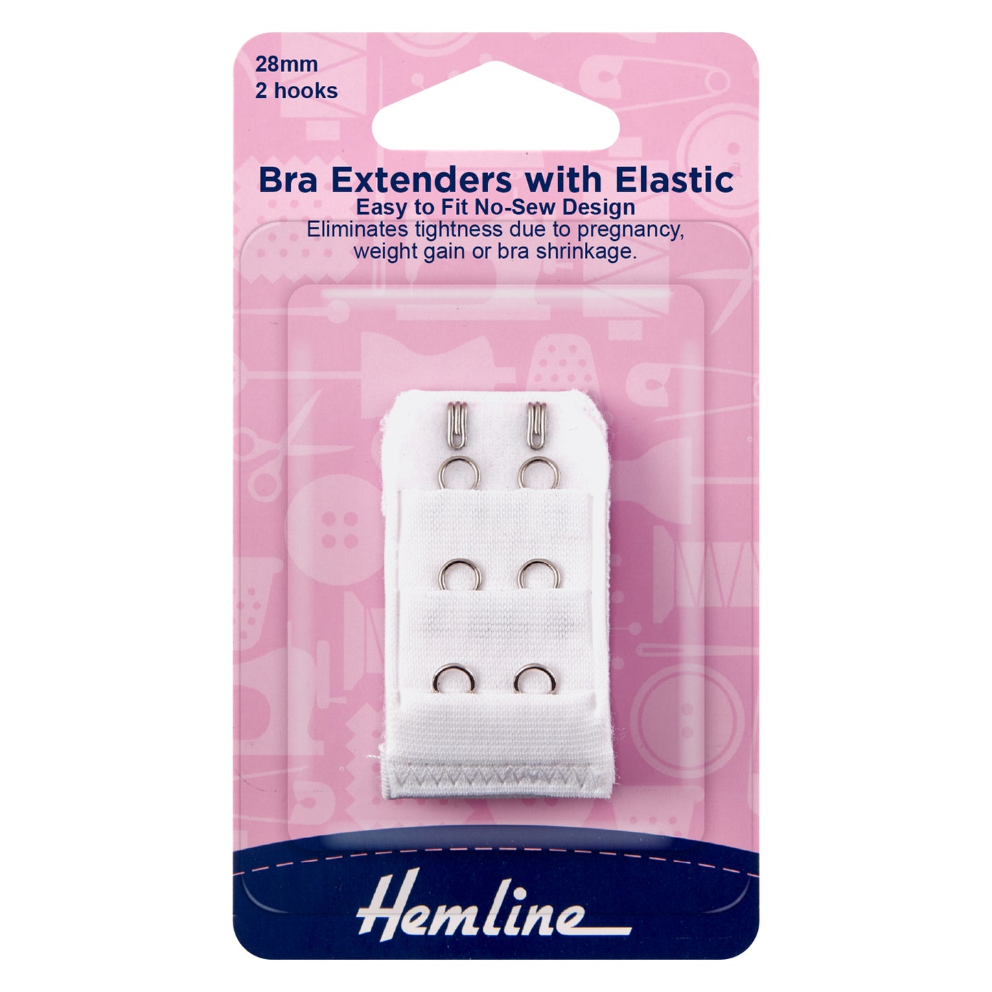 Bra Extenders with Elastic 28mm, 2 Hooks