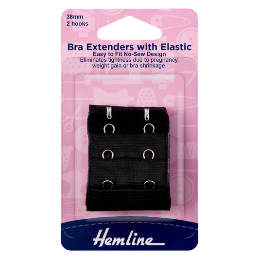 Bra Extenders with Elastic 38mm, 2 Hooks