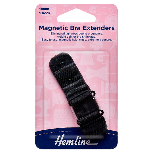 Bra Back Extender: Magnetic: 19mm: Black