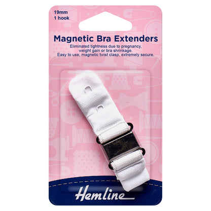 Bra Back Extender: Magnetic: 19mm: White