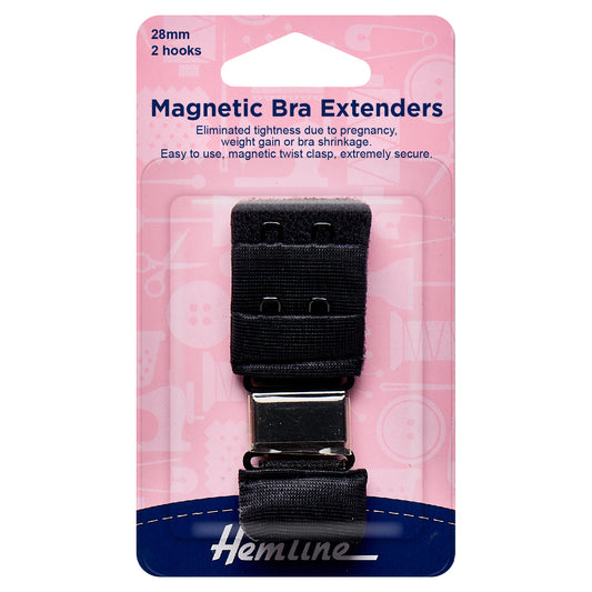 Bra Back Extender: Magnetic: 28mm: Black