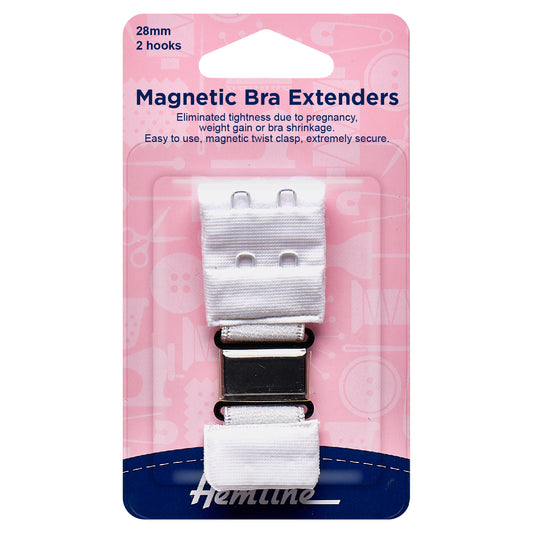 Bra Back Extender: Magnetic: 28mm: White