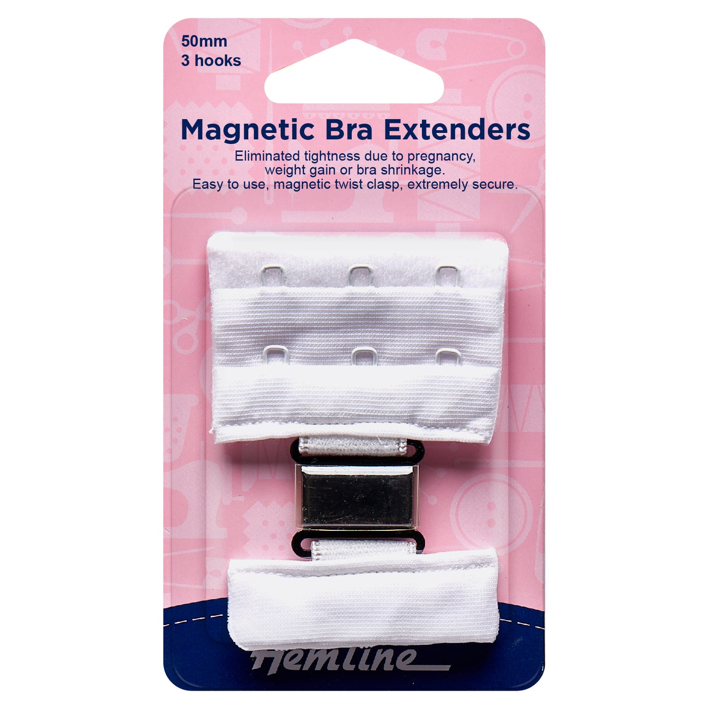 Bra Back Extender: Magnetic: 50mm: White