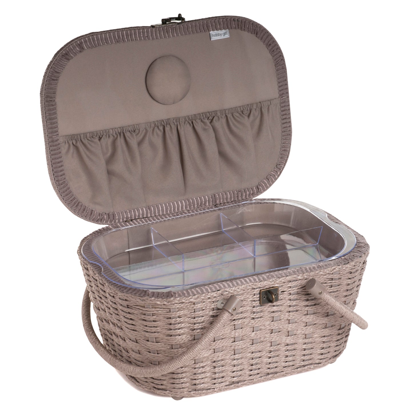 Sewing Box: Wicker Basket: Appliqué Linen Bee