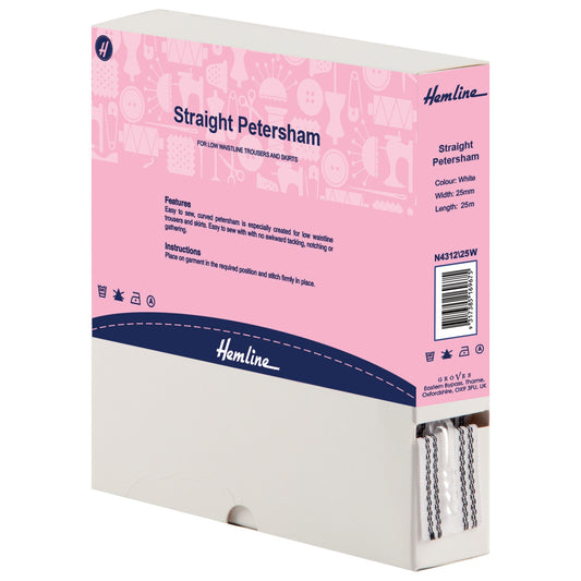 Petersham: Straight: 25mm: White