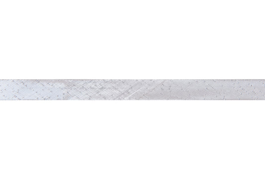 Trim: Bias Binding: Polyester: Metallic: 2.5m x 15mm: Silver