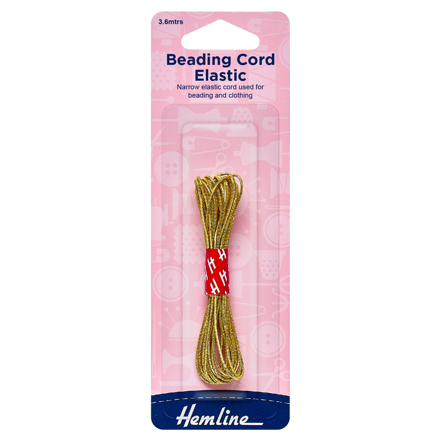 Beading Cord Elastic: 4.5m x 1.3mm: Gold