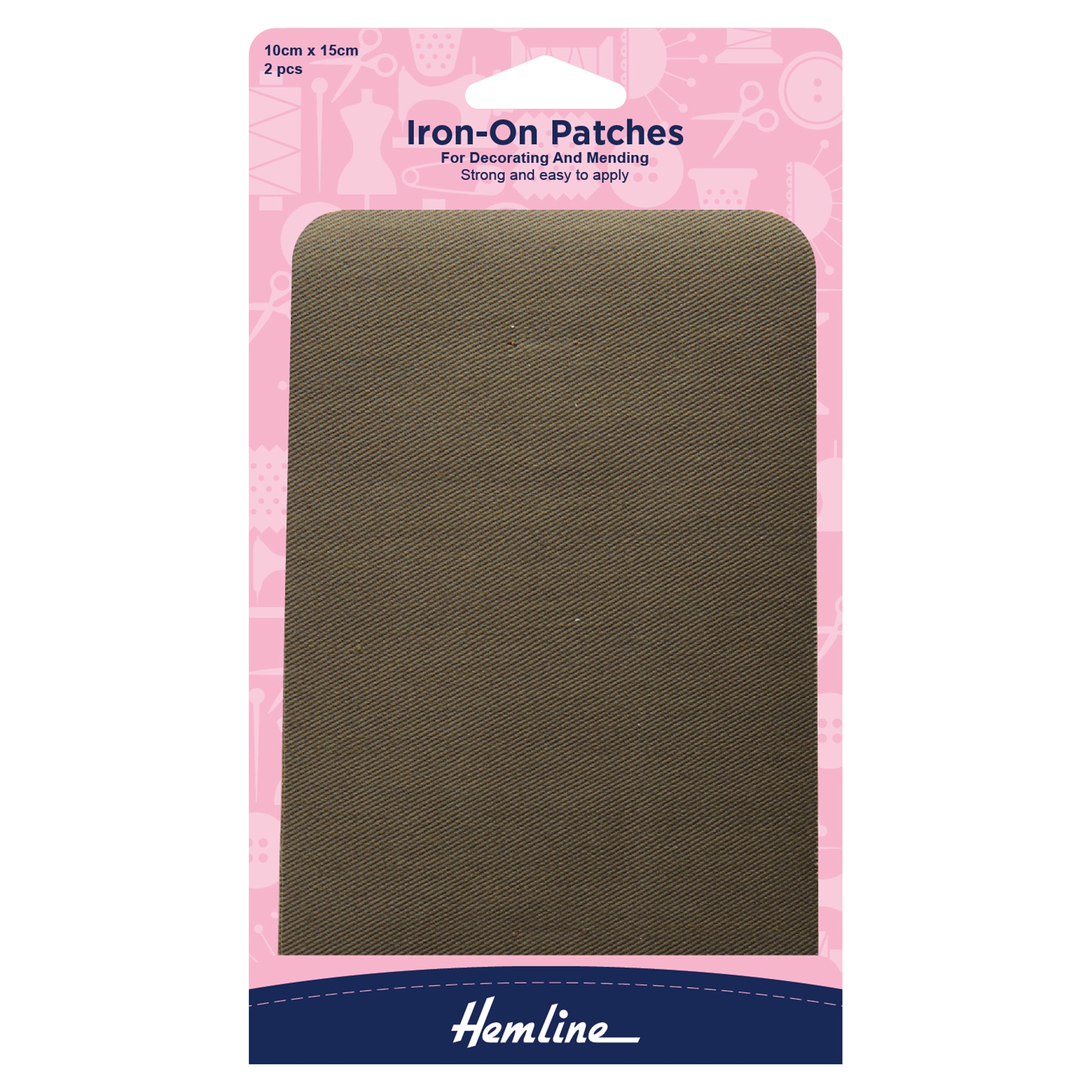 Cotton Twill Patches: Khaki - 10 x 15cm