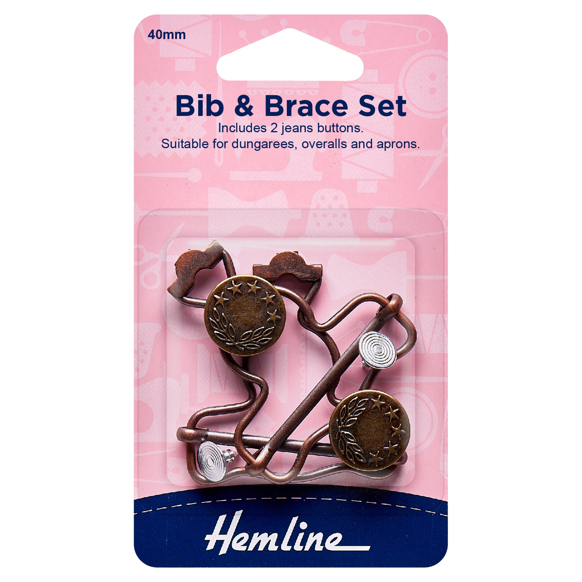 Bib And Brace Set: Nickel 40mm