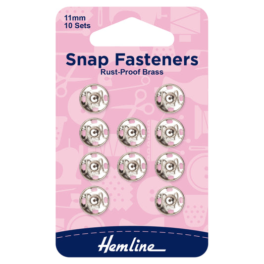 Sew On Snap Fasteners Nickel 11mm